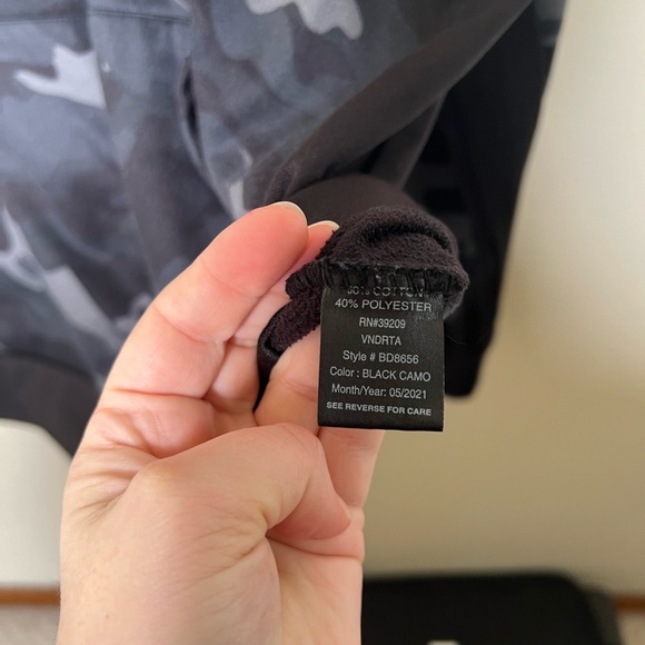 Burnside Black Camouflage Zip Up Hoodie Size XL - Picture 10 of 11